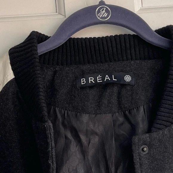 Vintage Varsity bomber jacket wool black and white streetwear timeless academia - Picture 2 of 9